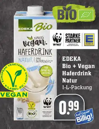 Edeka Edeka Bio + Vegan Haferdrink Natur 1L Angebot