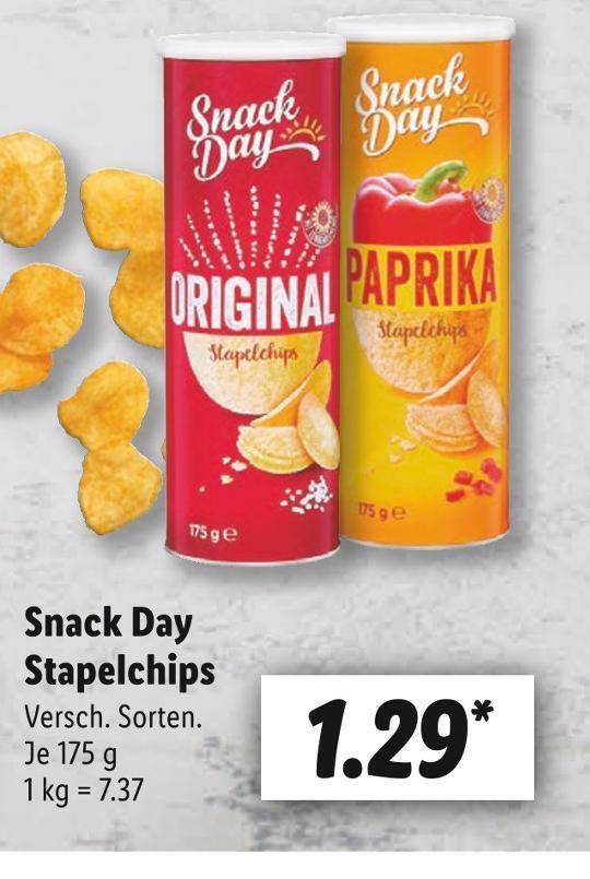 Snack day stapelchips Angebot bei Lidl