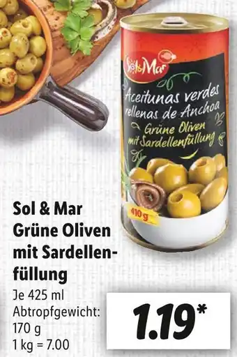 Lidl Sol & mar grüne oliven Angebot