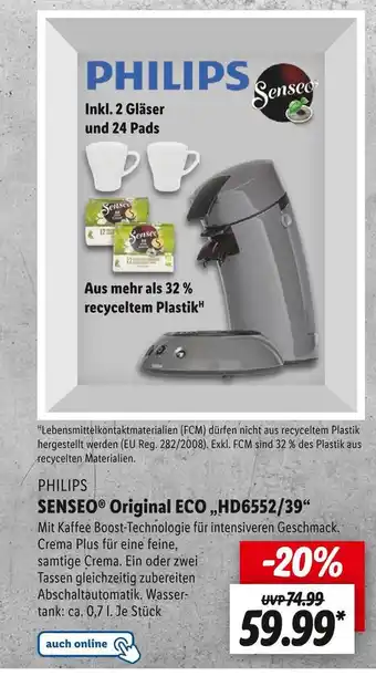 Lidl Philips senseo original eco „hd6552/39“ Angebot