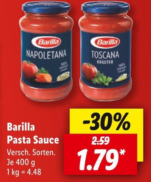 Barilla pasta sauce Angebot bei Lidl