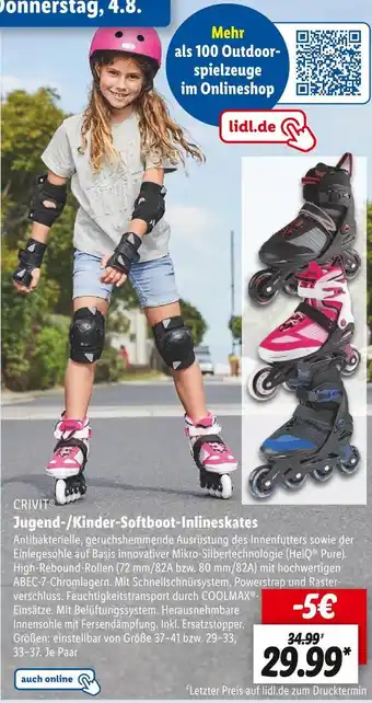 Lidl Crivit jugend-/kinder-softboot-inlineskates Angebot