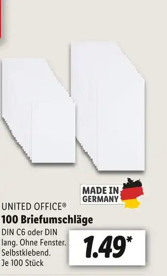 Lidl United office 100 briefumschläge Angebot