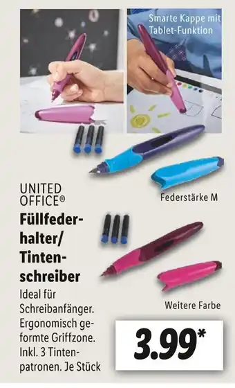 Lidl United office füllfederhalter oder tintenschreiber Angebot