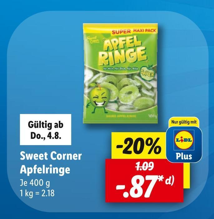 Sweet corner apfelringe Angebot bei Lidl