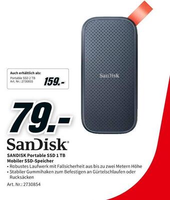 MediaMarkt Sandisk portable ssd 1 tb mobiler ssd-speicher Angebot