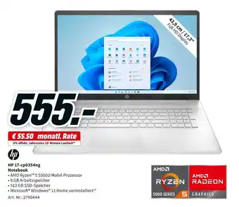 MediaMarkt Hp notebook hp 17-cp0354ng Angebot