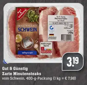 Edeka Gut & Günstig Zarte Minutensteaks 400g Angebot