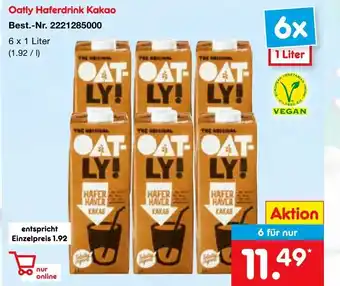 Netto Marken-Discount Oatly Haferdrink Kakao 6*1L Angebot