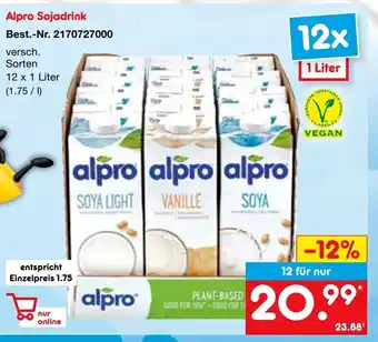 Netto Marken-Discount Alpro Soyadrink 12*1L Angebot