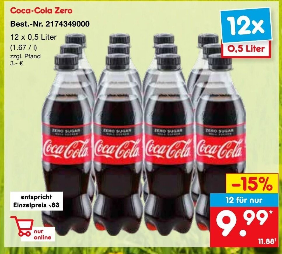 Alle Coca Cola Zero Angebote Entdecken Sie das günstigste Coca Cola