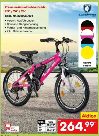 Netto Marken-Discount Licorne Premium-Mountainbike Guide 20/24/26" Angebot