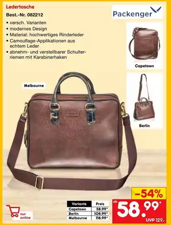 Netto Marken-Discount Packenger Ledertasche Angebot