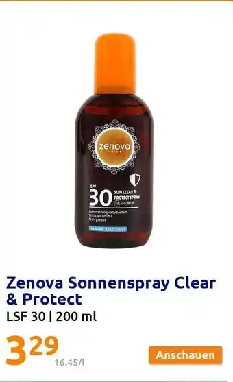 Action Zenova sonnenspray clear & protect Angebot