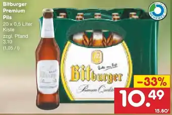 Netto Marken-Discount Bitburger Premium Pils 20x0,5 Liter Kiste Angebot