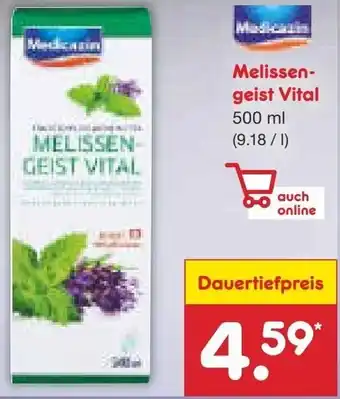 Netto Marken-Discount Melissengeist Vital 500 ml Angebot