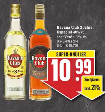 Edeka Havana Club 3 Jahre, Especial oder Verde 0,7L Angebot