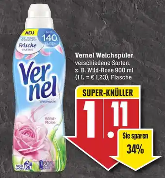 Edeka Vernel Weichspüler 900ml Angebot