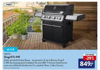 Aldi Süd Santos gasgrill s-418 Angebot