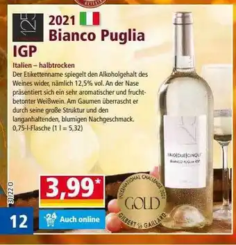 Norma 2021 bianco puglia igp Angebot