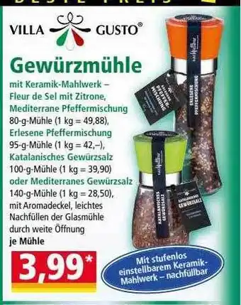 Norma Villa gusto gewürzmühle Angebot