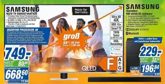 HEM Expert Samsung qled tv gq55q74aatxzg oder soundbar hw-a550.zg schwarz Angebot