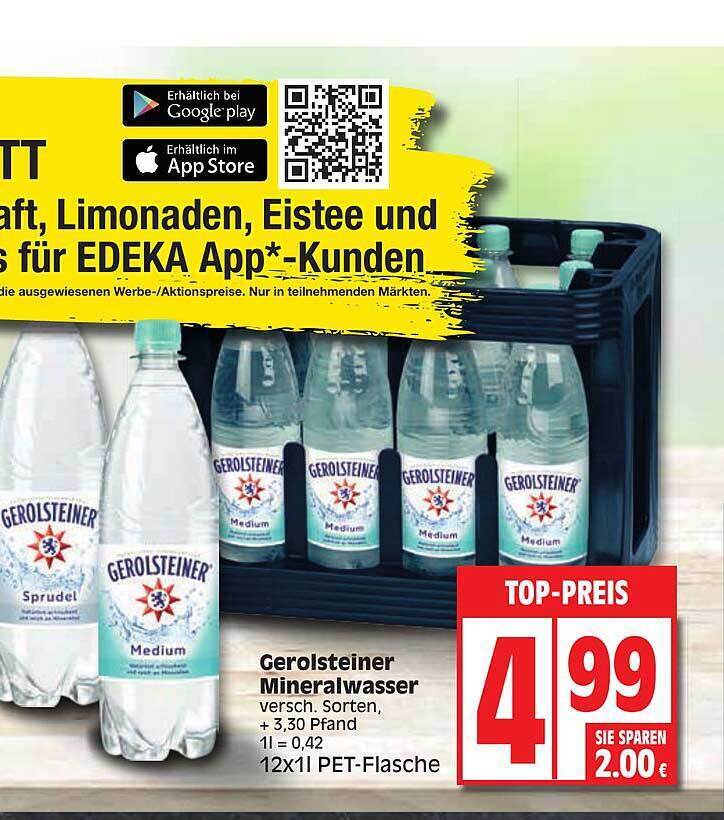 Gerolsteiner mineralwasser Angebot bei Edeka