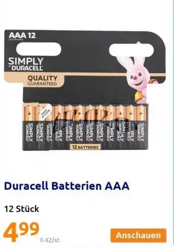 Action Duracell batterien aaa Angebot