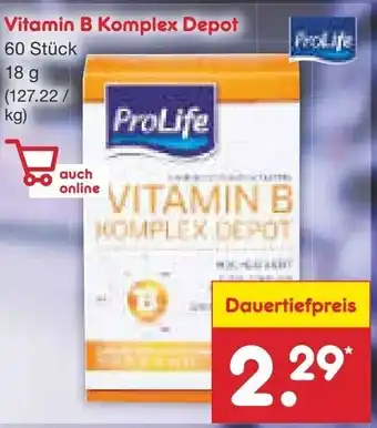 Netto Marken-Discount ProLife Vitamin B Komplet Depot 18 g Angebot