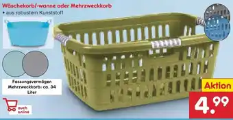 Netto Marken-Discount Wäschekorb/wanne oder Mehrzweckkorb Angebot