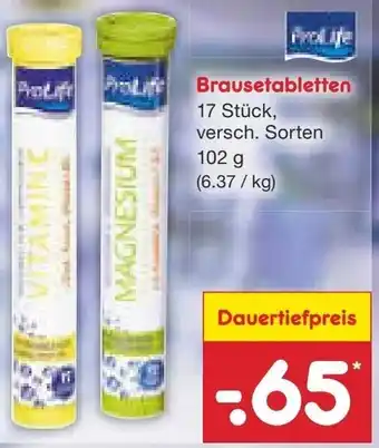 Netto Marken-Discount ProLife Brausetabletten 102 g Angebot