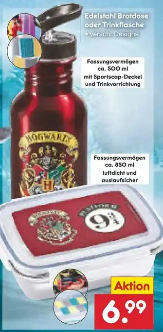 Netto Marken-Discount Edelstahl Brotdose oder Trinkflasche Angebot