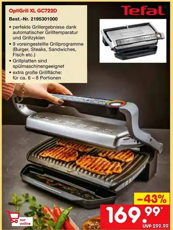 Netto Marken-Discount Tefal Optigrill XL | GC722D Angebot