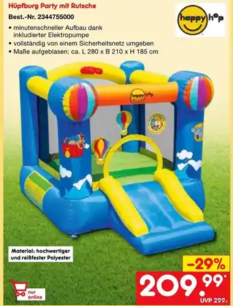 Netto Marken-Discount HappyHop Hupfburg Party mit Rutsche Angebot