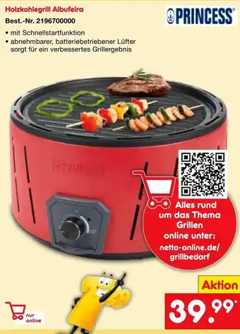 Netto Marken-Discount Princess Holzkohlgrill Albufeira Angebot