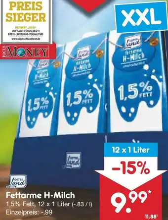 Netto Marken-Discount Fettarme H-Milch 12x1 Liter Angebot