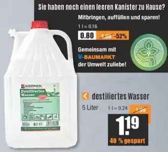 V Baumarkt Destilliertes Wasser 5 Liter Angebot