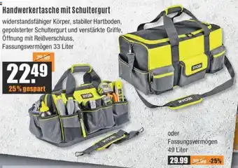 V Baumarkt Ryobi Handwerkertasche mit Schultergurt Angebot