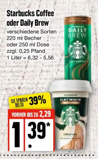 Edeka Starbucks Coffee o. Daily Brew 220/250ml Angebot