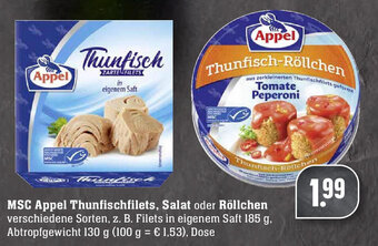 Edeka MSC Appel Thunfischfilets, Salat oder Röllchen 185g Angebot