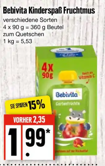 Edeka Bebivita Kinderspass Fruchtmus 360g Angebot