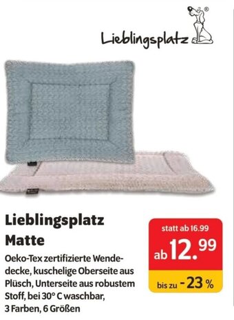 Das Futterhaus Lieblingsplatz Matte Angebot