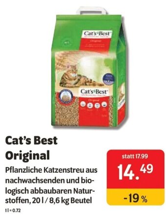 Das Futterhaus Cat's Best Original Angebot