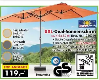 Norma24 XXL Oval Sonnenschirm ca. 4,6 x 2,7 m Angebot