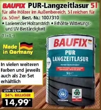 Norma24 Baufix PUR Langzeitlasur 5 L Angebot