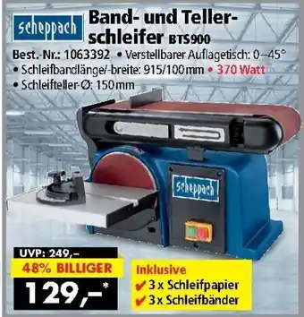 Norma24 Scheppach Band und Tellerschleifer BTS900 Angebot