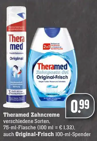 Edeka Theramed Zahncreme 75ml auch Original Frisch 100ml Angebot