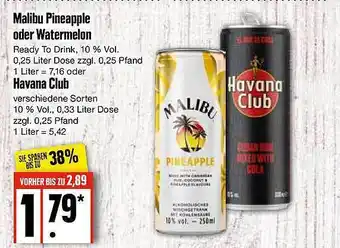 Edeka Malibu pineapple oder watermelon oder havana club Angebot