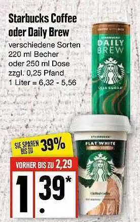 Edeka Starbucks coffee oder daily brew Angebot