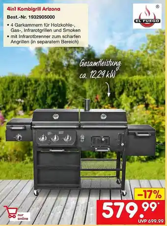 Netto Marken-Discount El fuego 4in1 kombigrill arizona Angebot